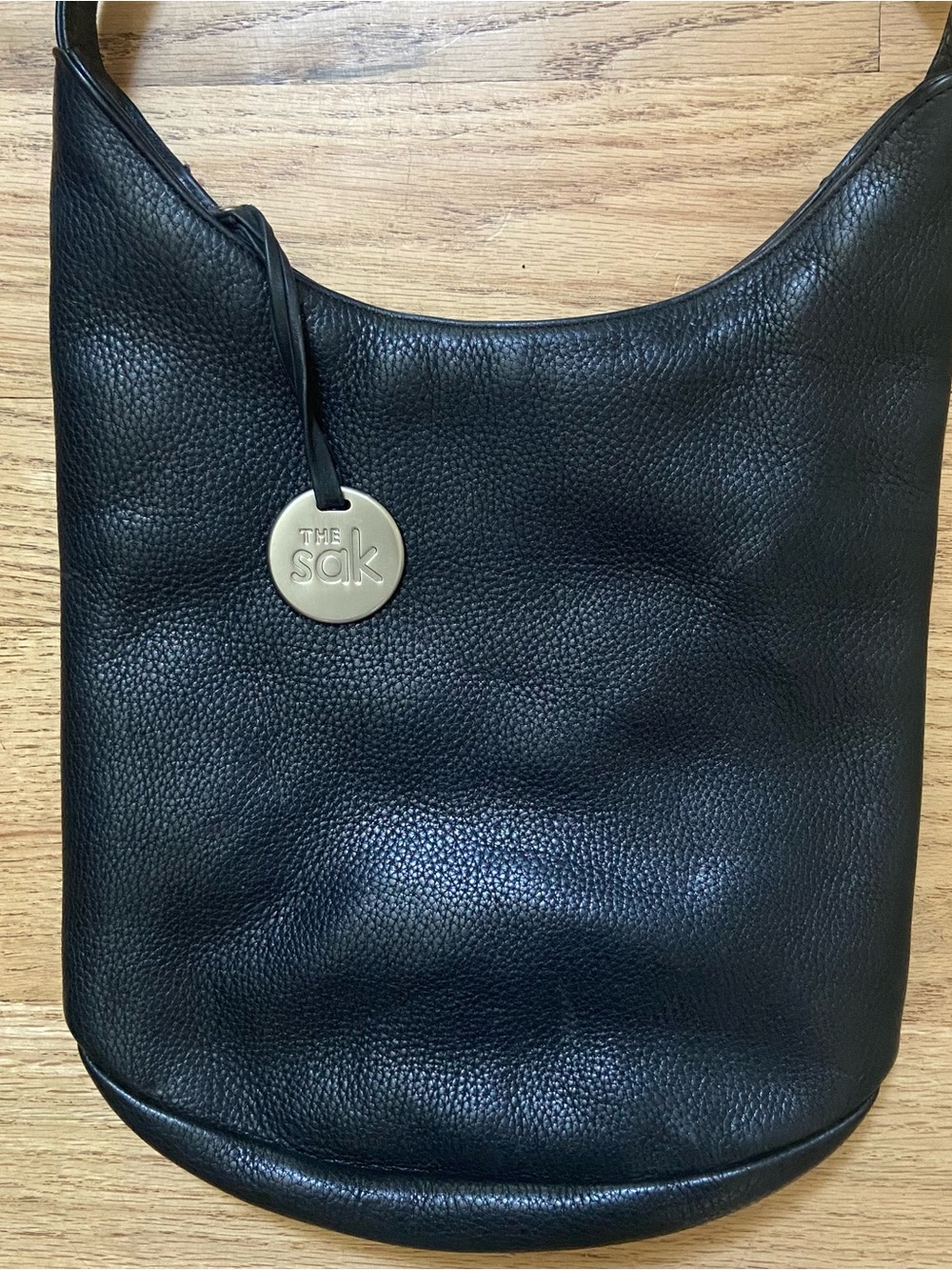 The Sak Leather Shoulder Hobo Bag Women's Black Pebbled Purse Handbag Boho READ - Picture 2 of 8